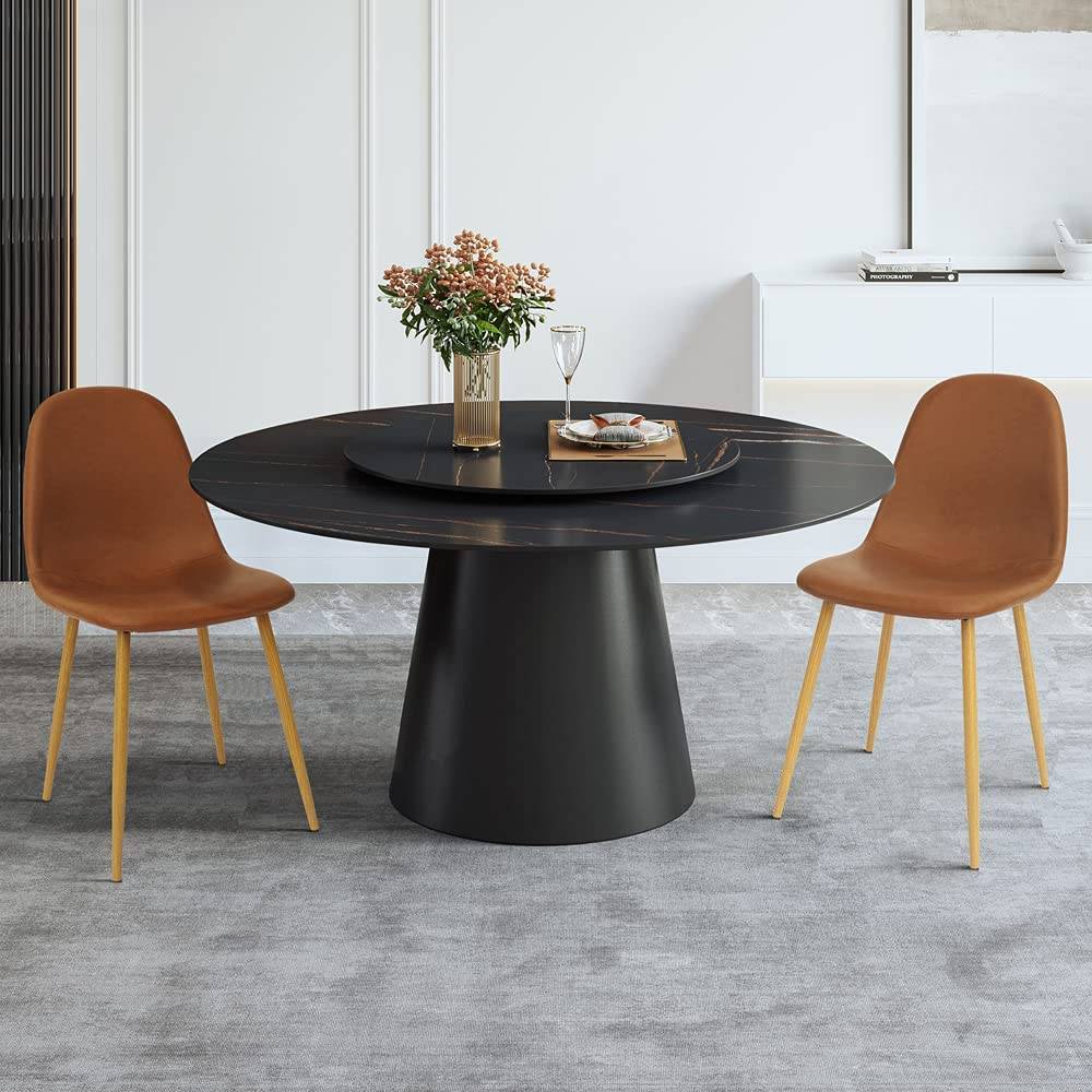 Washable PU Cushion Seat Back Metal Legs for Dining
