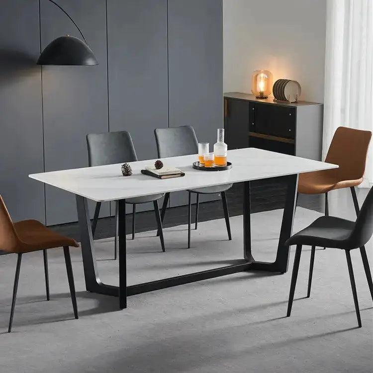 Dining Table With Black Cross Legs-Caligo