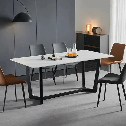 Dining Table With Black Cross Legs-Caligo