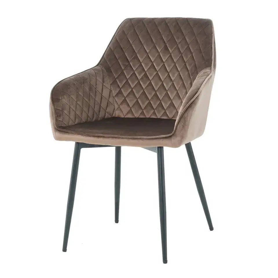 Velac Velvet Dining Chair-Caligo