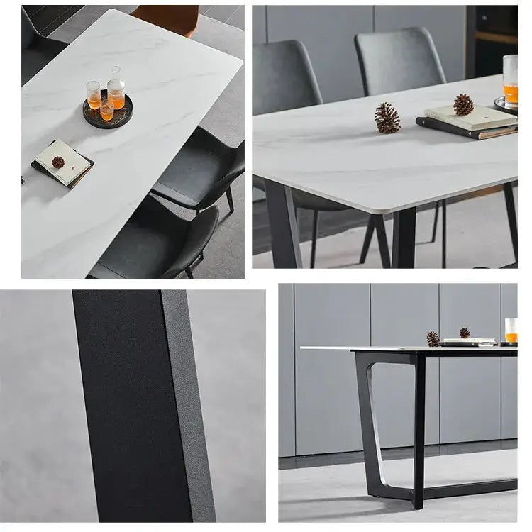 Dining Table With Black Cross Legs-Caligo