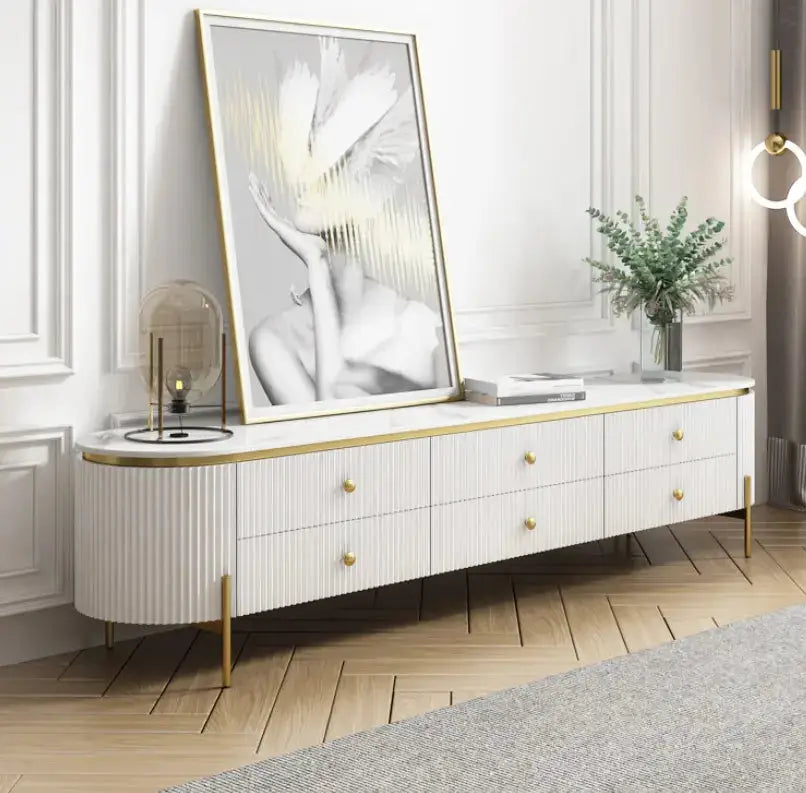 Minimalistic Oval TV Stand-Caligo