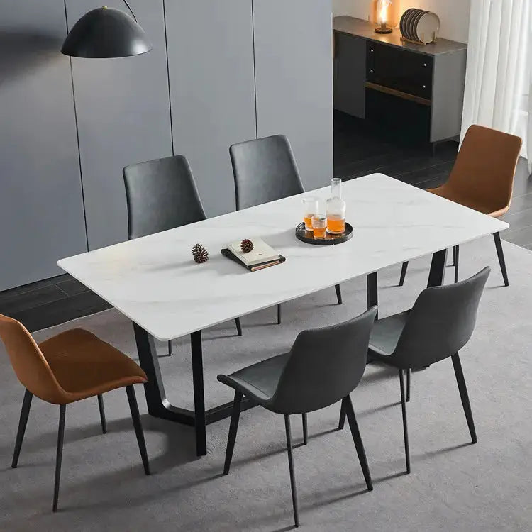 Dining Table With Black Cross Legs-Caligo