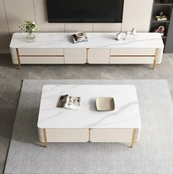 Classic Design TV Stand and Coffee Table Set-Caligo