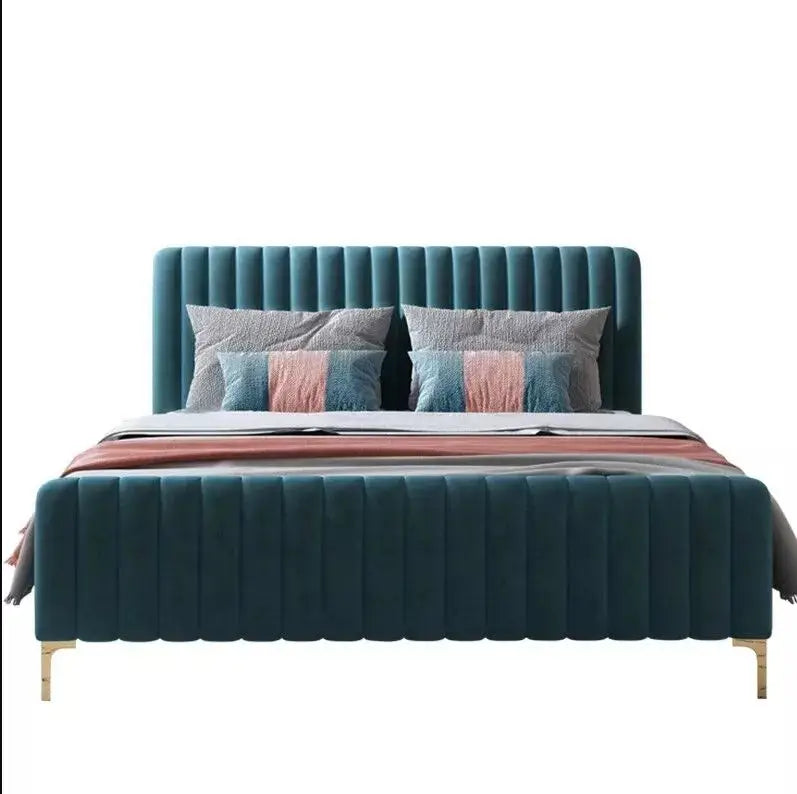 Velvet Fabric Upholstered Bed-Caligo