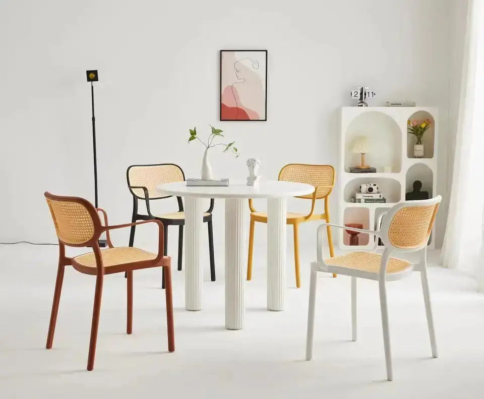 Simple Rattan PP Stackable Chair with arm-Caligo