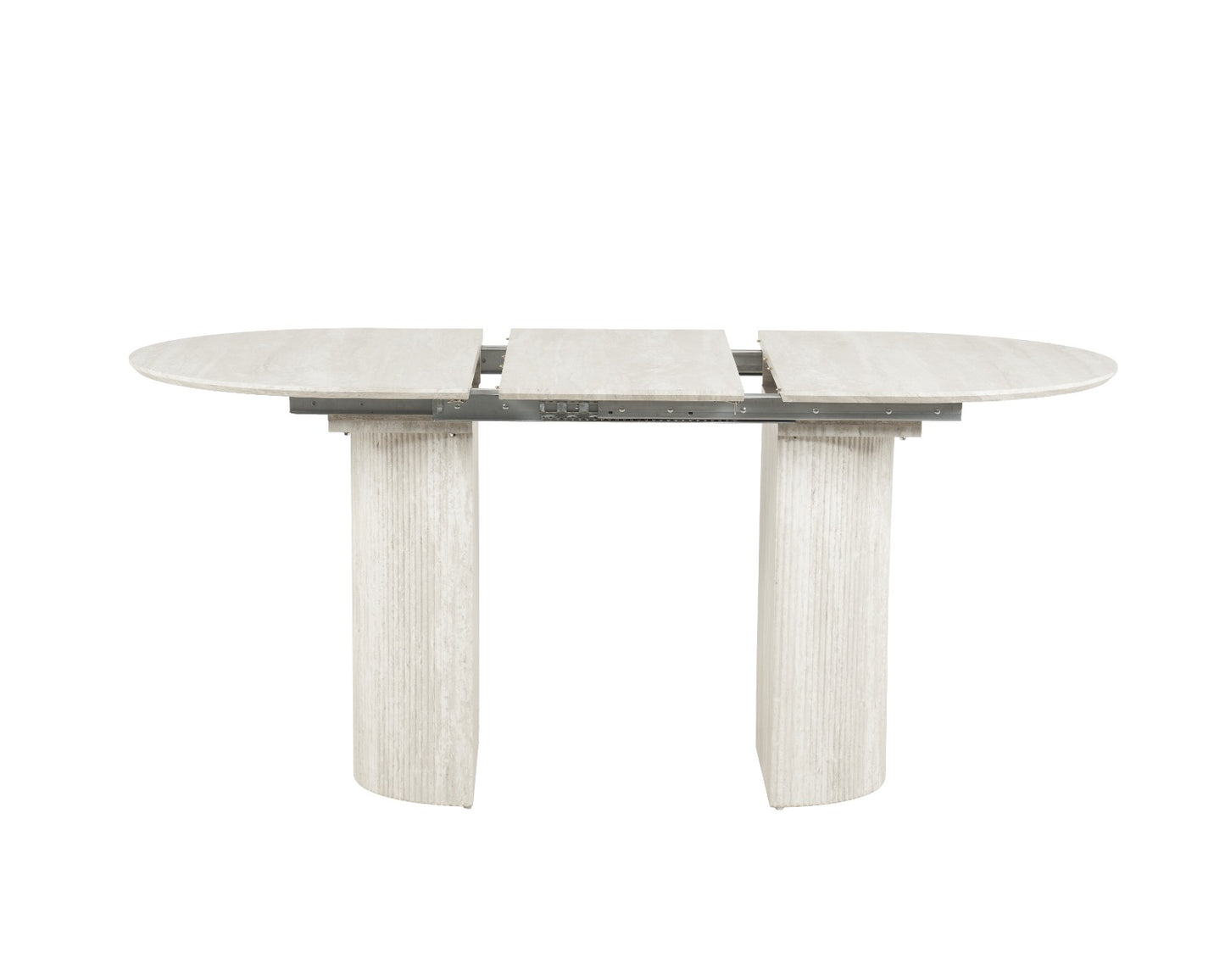 MDF extendable dining table with pedestal base caligo