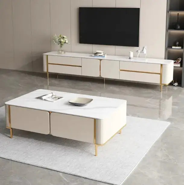 Classic Design TV Stand and Coffee Table Set-Caligo
