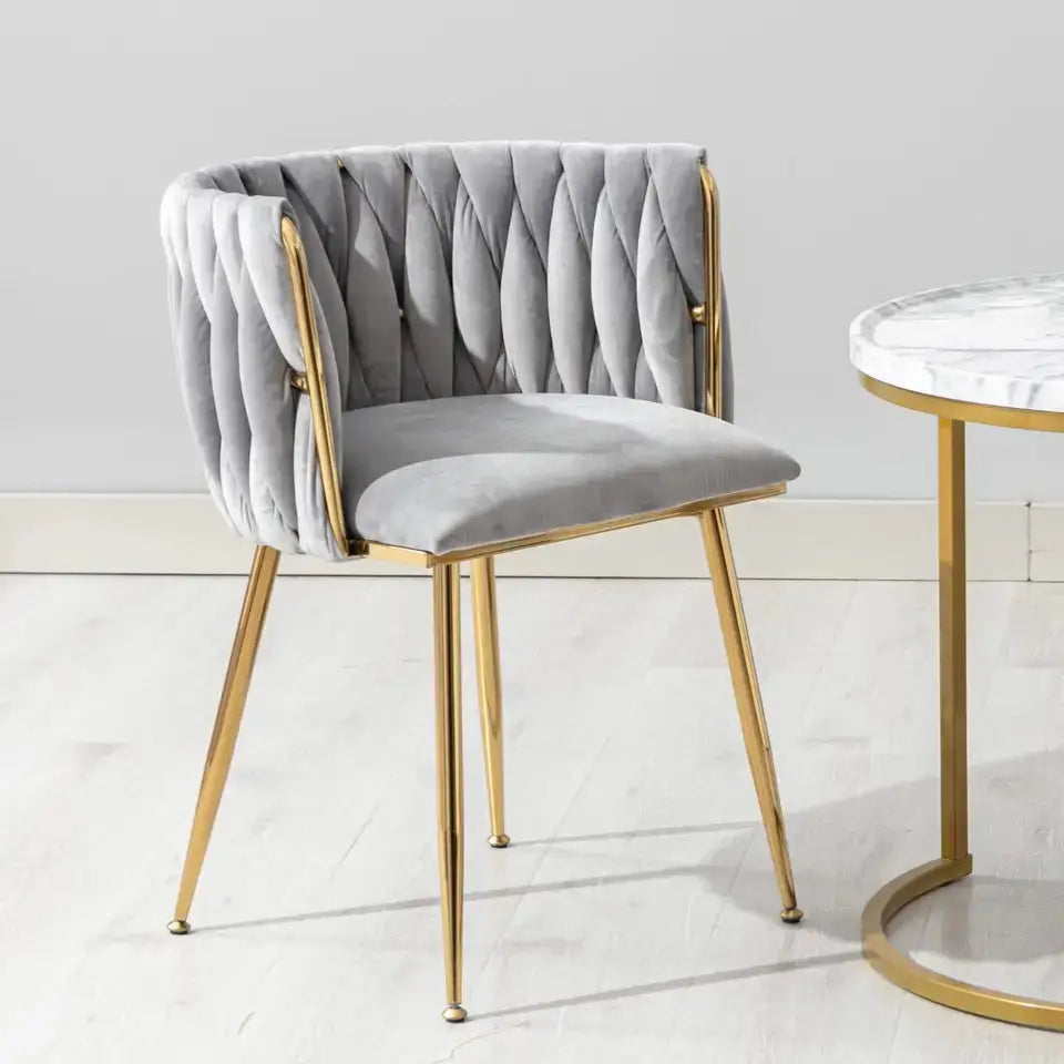 Swivel Dining Chair with Gold Legs-Caligo