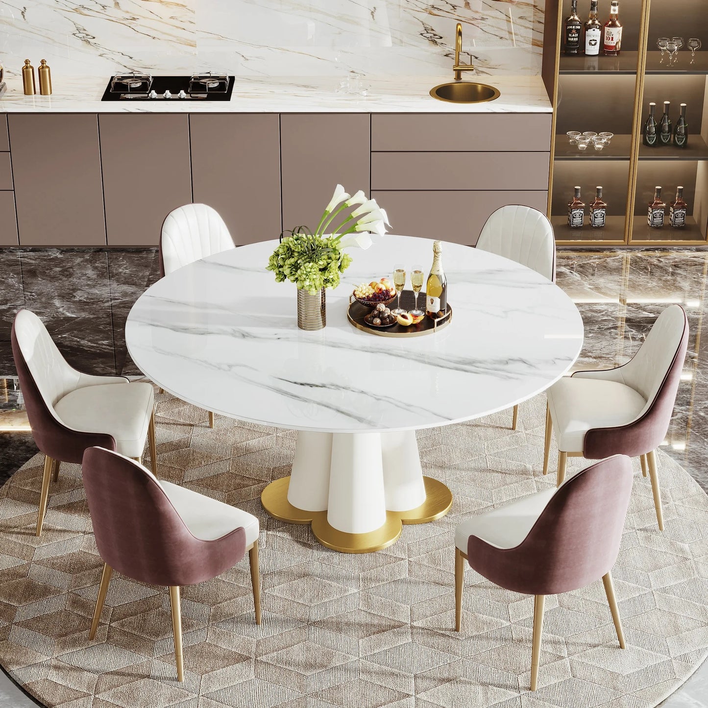 Rock plate dining table-Caligo
