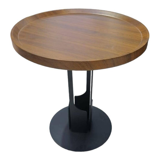 wooden coffee table with glass storage-Caligo