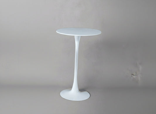 White side table on a gray background