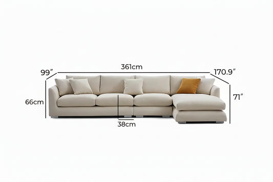 L-Shape Customized living hall bedroom Sofa-Caligo