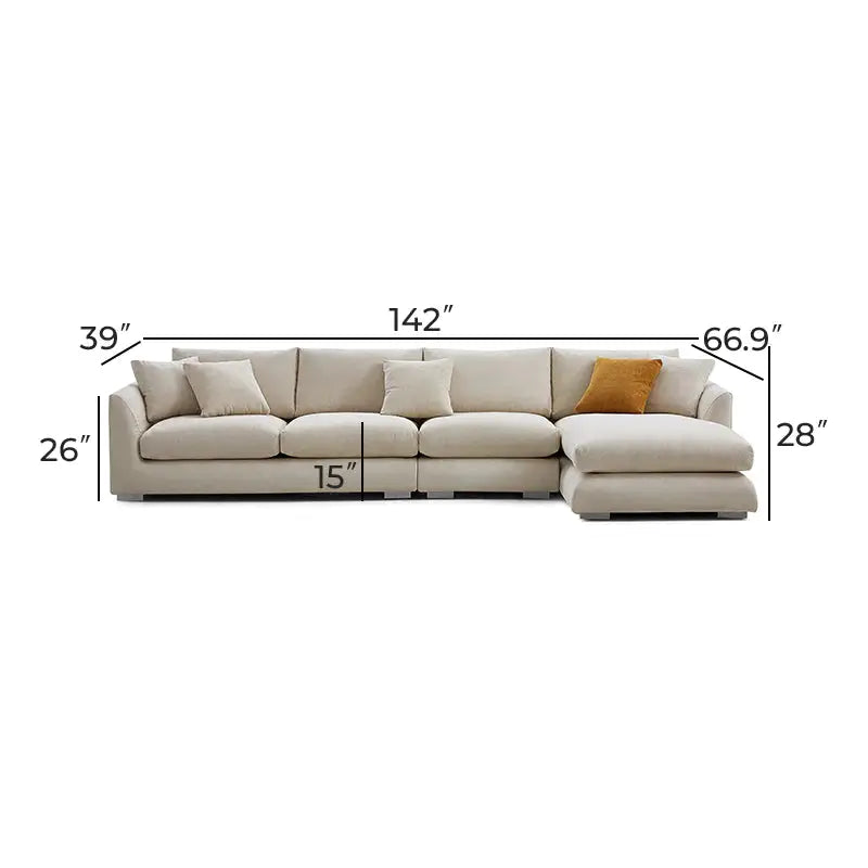 L-Shape Customized living hall bedroom Sofa-Caligo
