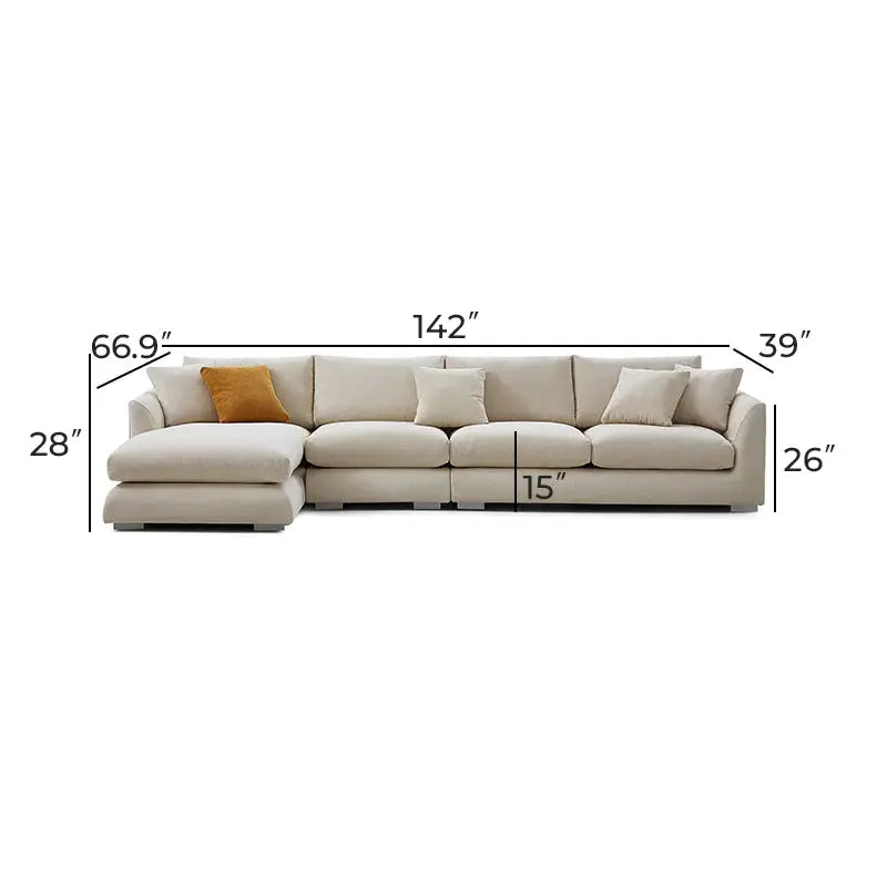 L-Shape Customized living hall bedroom Sofa-Caligo