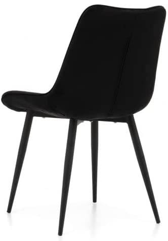 Velvet upholstered square pattern chair-Caligo