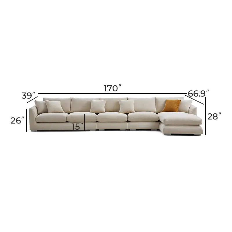 L-Shape Customized living hall bedroom Sofa-Caligo