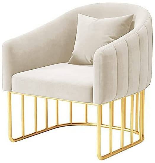 Velvet Chairs Single Sofa Comfy Arm Golden Metal Frame Legs