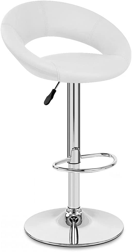 Bar Stools, Swivel Adjustable PU Bar Stools (2 pcs)-Caligo