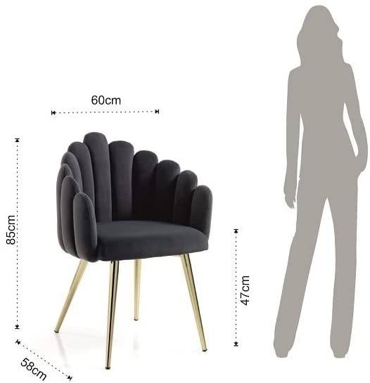 Flower design velvet chair-Caligo