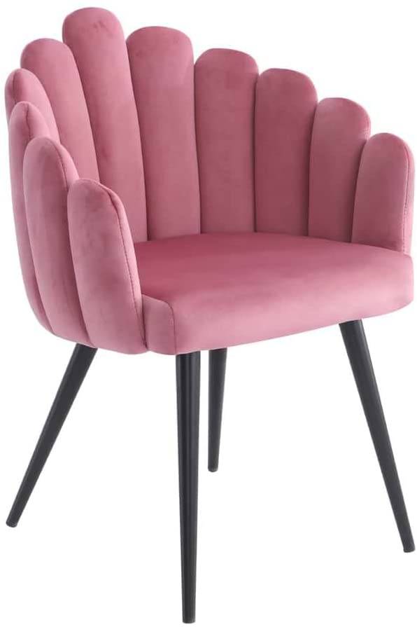 Flower design velvet chair-Caligo