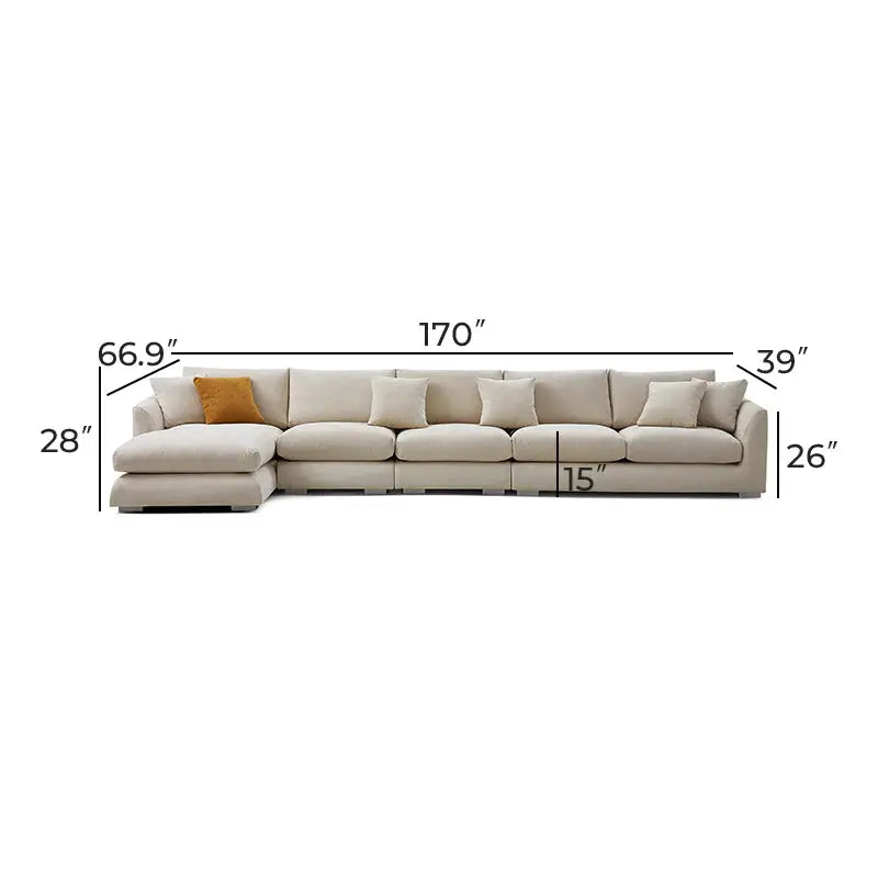 L-Shape Customized living hall bedroom Sofa-Caligo