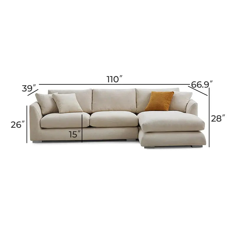 L-Shape Customized living hall bedroom Sofa-Caligo