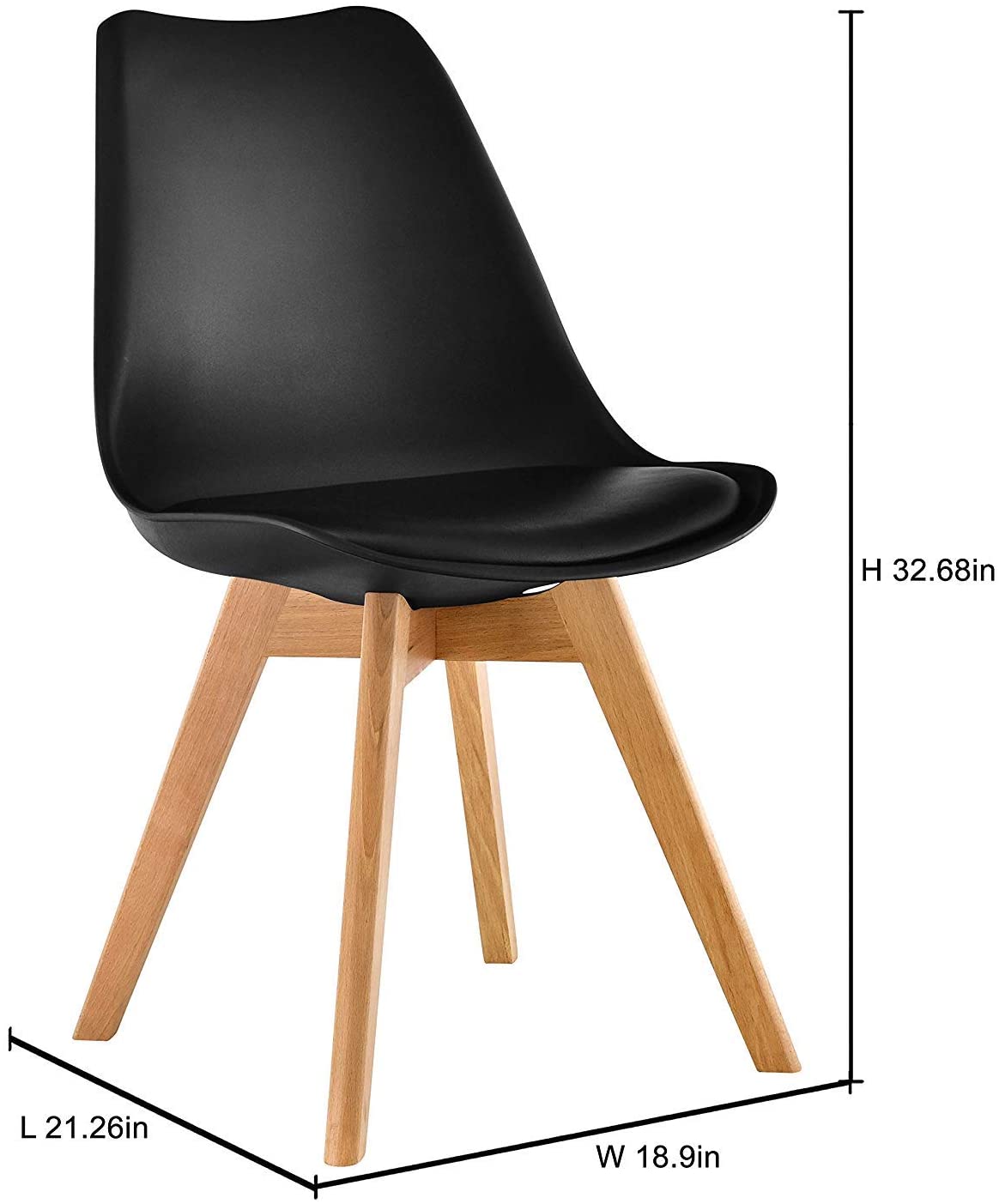 Mid Century Modern Chair Cushion Willow Wood Legs-Caligo
