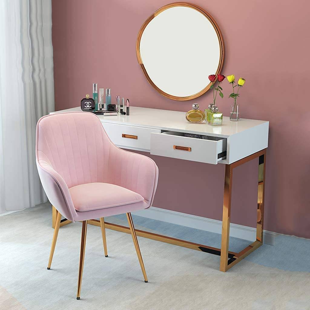 Ella Velvet Chair (Gold legs)-Caligo