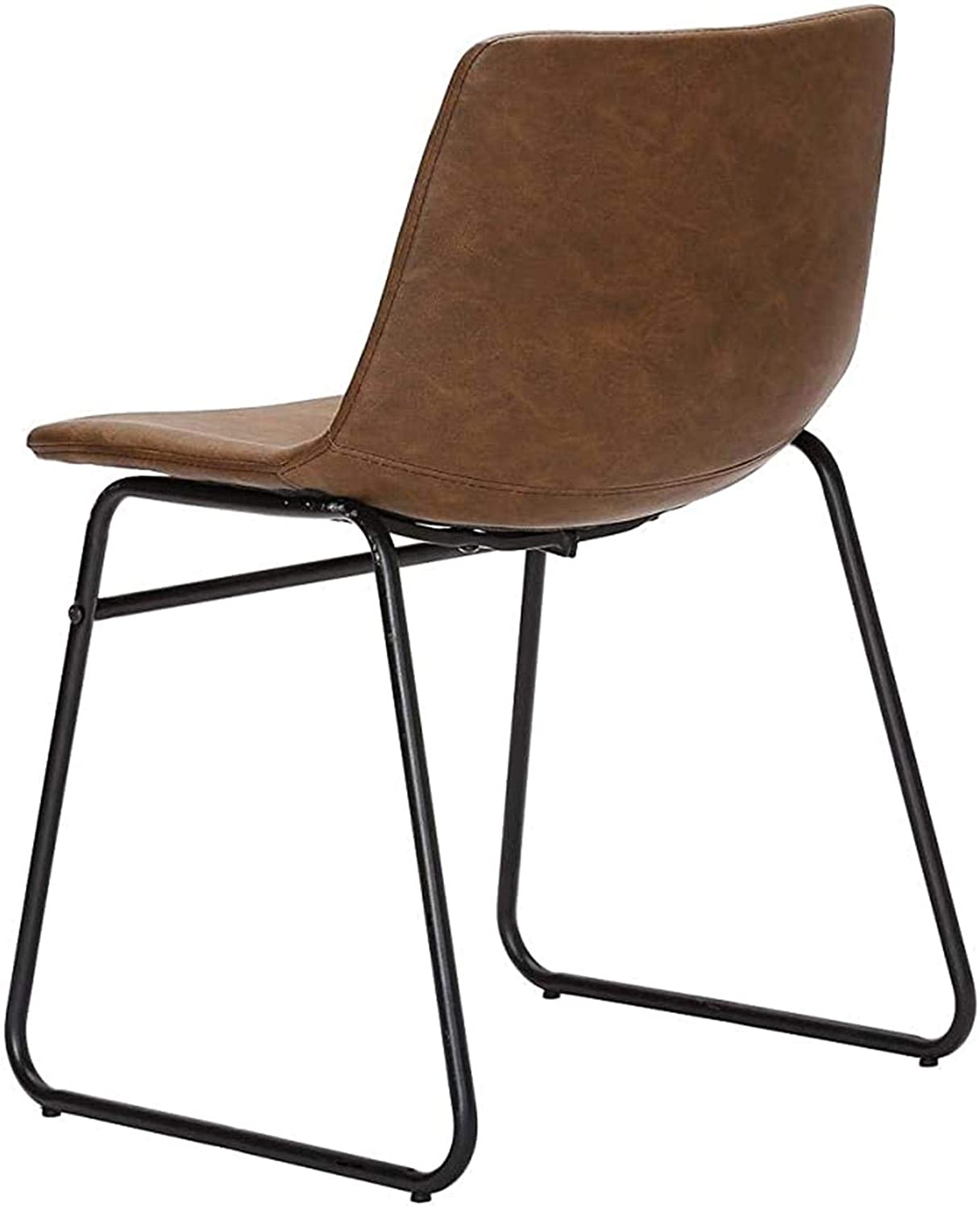 Vintage Design Brown Pu Leather Seat & Black Metal Base