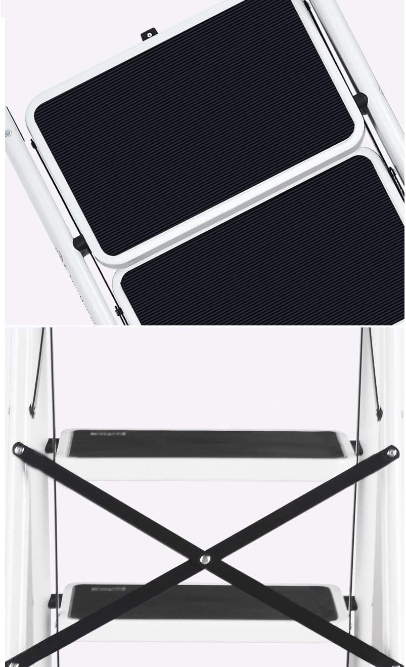 3&4 Steps Foldable Ladder Portable Step Stool (WHITE)-Caligo