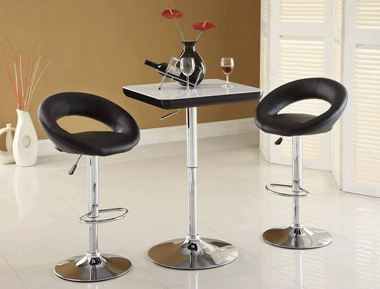 Bar Stools, Swivel Adjustable PU Bar Stools (2 pcs)-Caligo