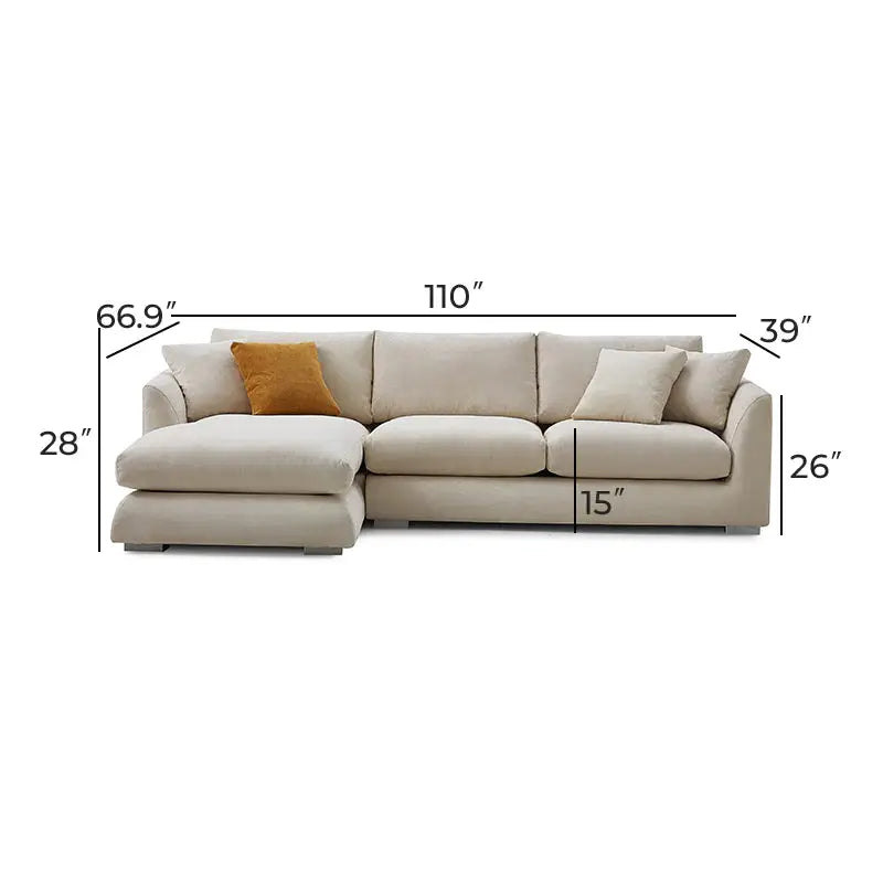L-Shape Customized living hall bedroom Sofa-Caligo