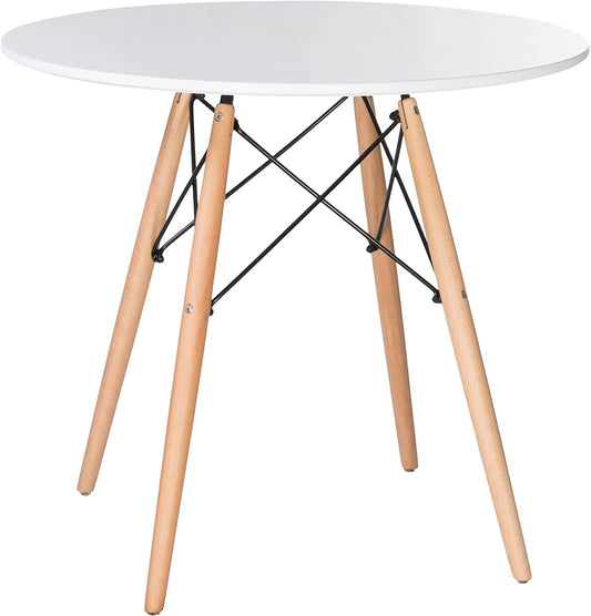 Round Table For Tea Outdoor Set White Color (60, 50)-Caligo