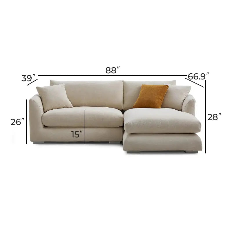 L-Shape Customized living hall bedroom Sofa-Caligo