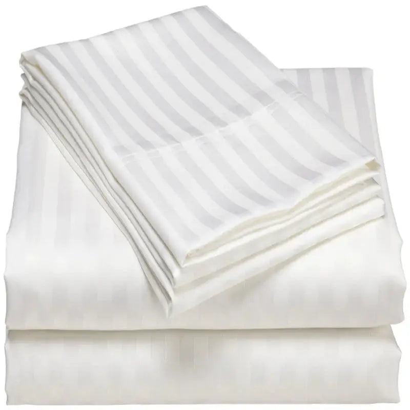 Stripe Design Bed Sheet Fitted bed cover pillow set 6 pc