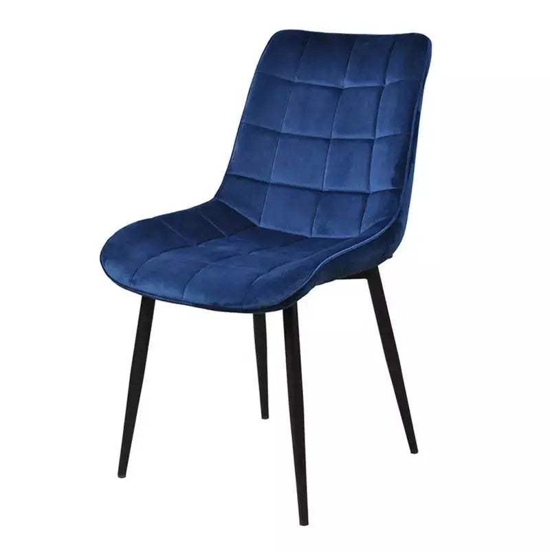 Velvet upholstered square pattern chair-Caligo