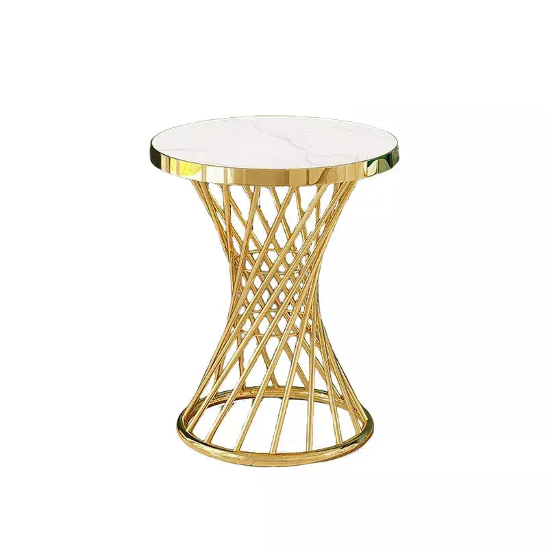 Gold Stainless Steel Center Round Coffee Table-Caligo