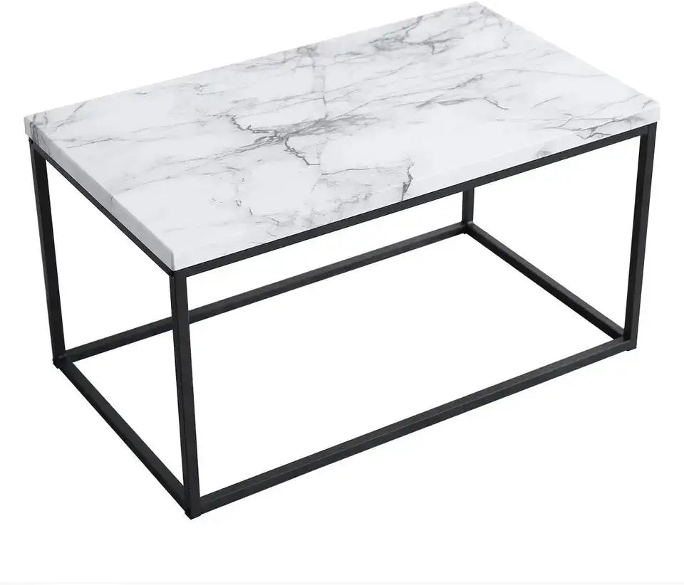 White Marble Print Coffee Table-Caligo