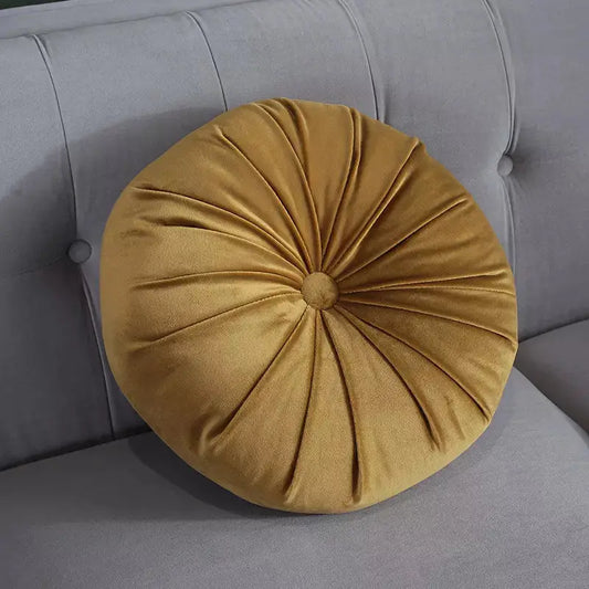Round pleated sofa cushion pillow  home décor 7pc-Caligo