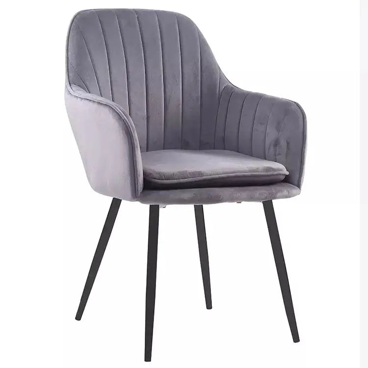 Ella Velvet Chair (Black legs)-Caligo