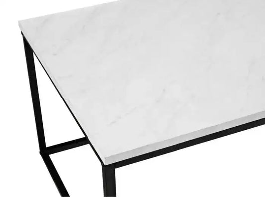 White Marble Print Coffee Table-Caligo