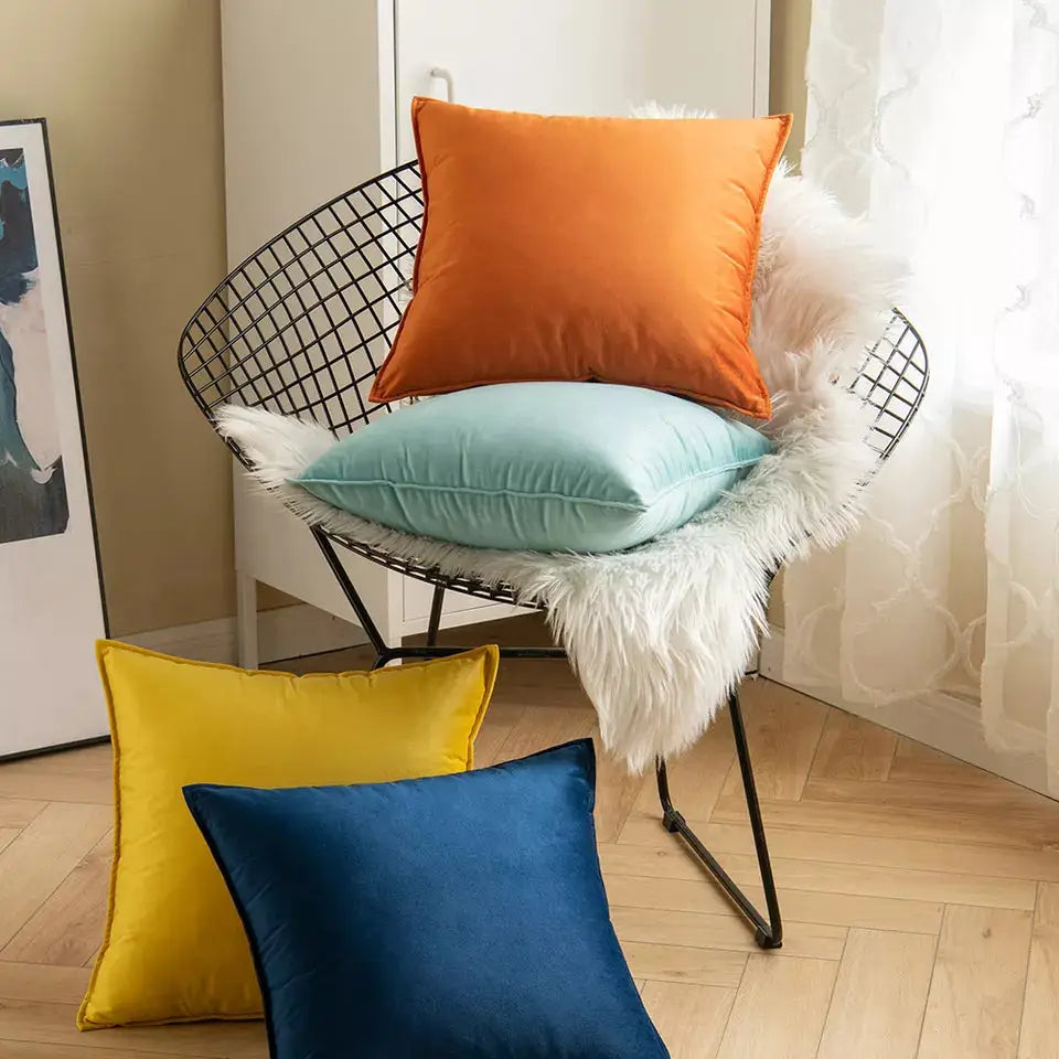Velvet fabric Support Cushion for Sofa Chair 7pc-Caligo