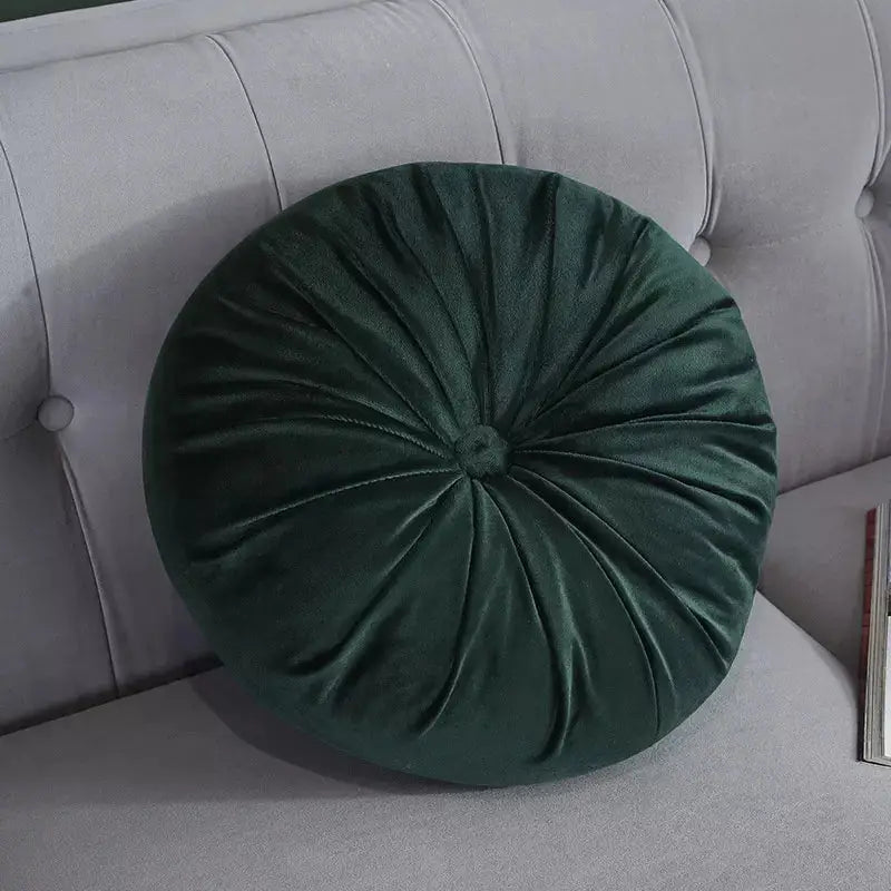 Round pleated sofa cushion pillow home décor 7pc-Caligo