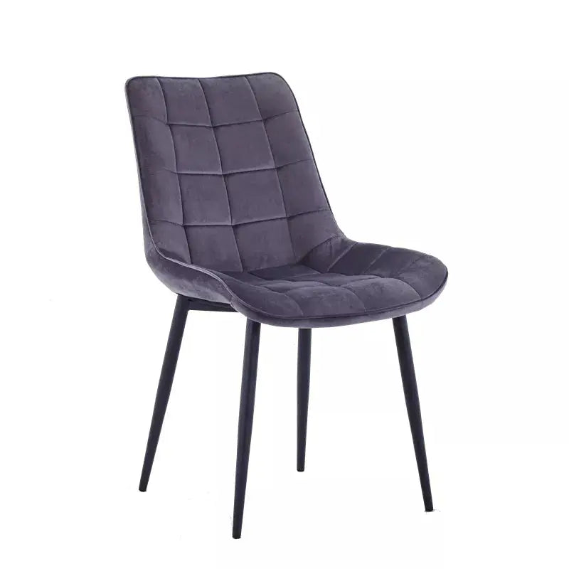 Velvet upholstered square pattern chair-Caligo