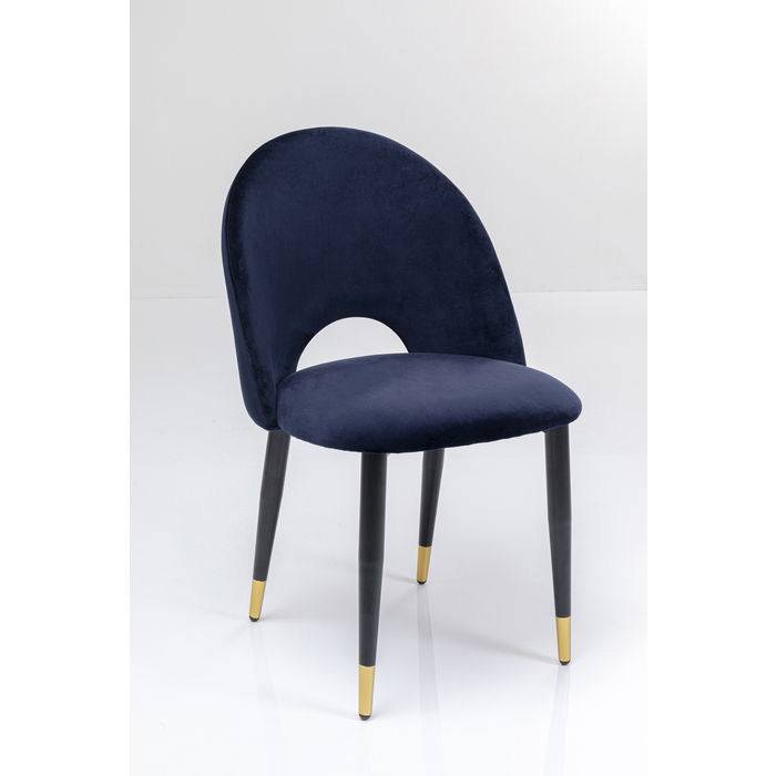 Iris Velvet Chair Blue-Caligo