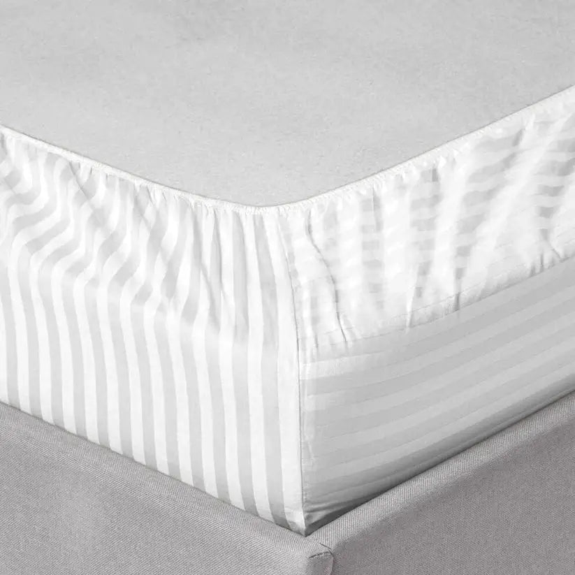 Stripe Design Bed Sheet Fitted bed cover pillow set 6 pc