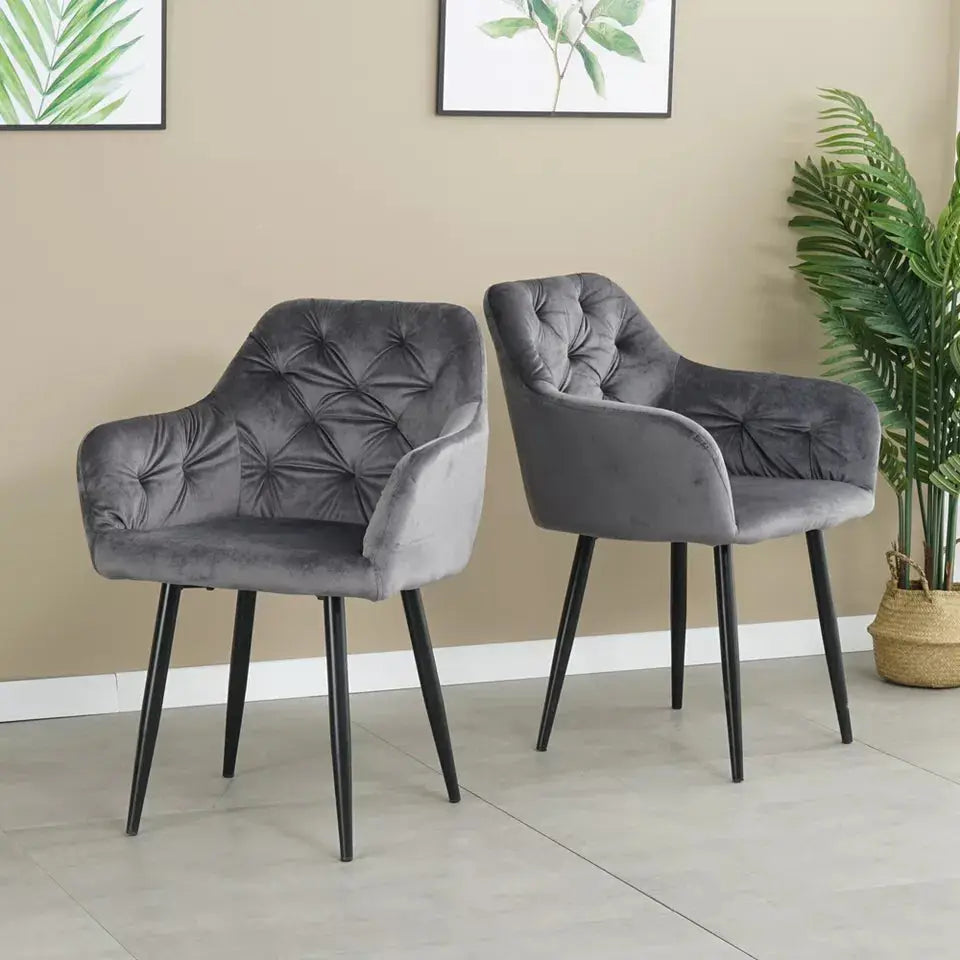 Vela Velvet dining kitchen restaurant Café Chair-Caligo