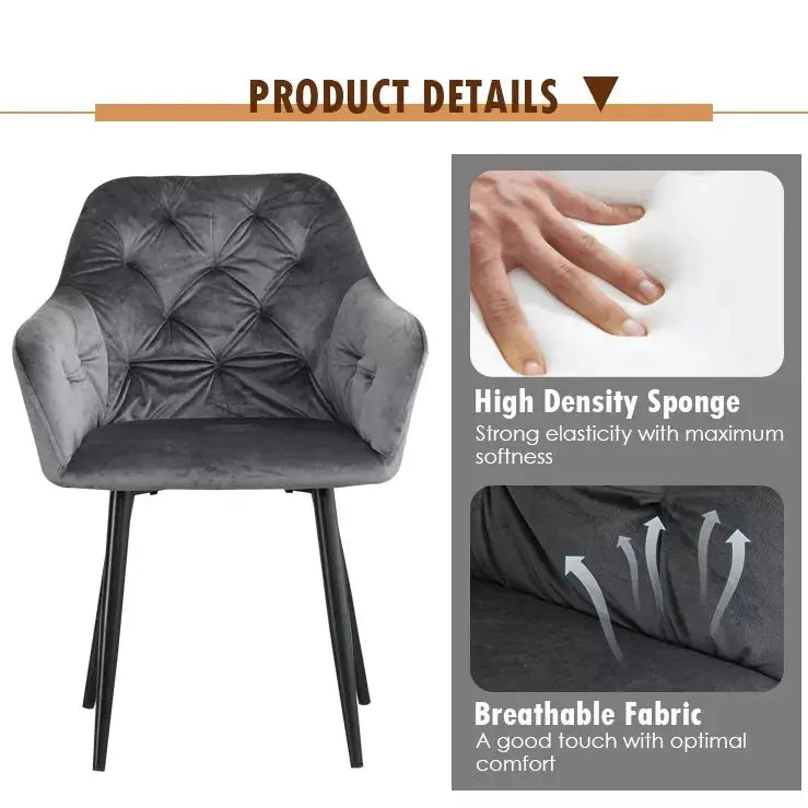 Vela Velvet dining kitchen restaurant Café Chair-Caligo