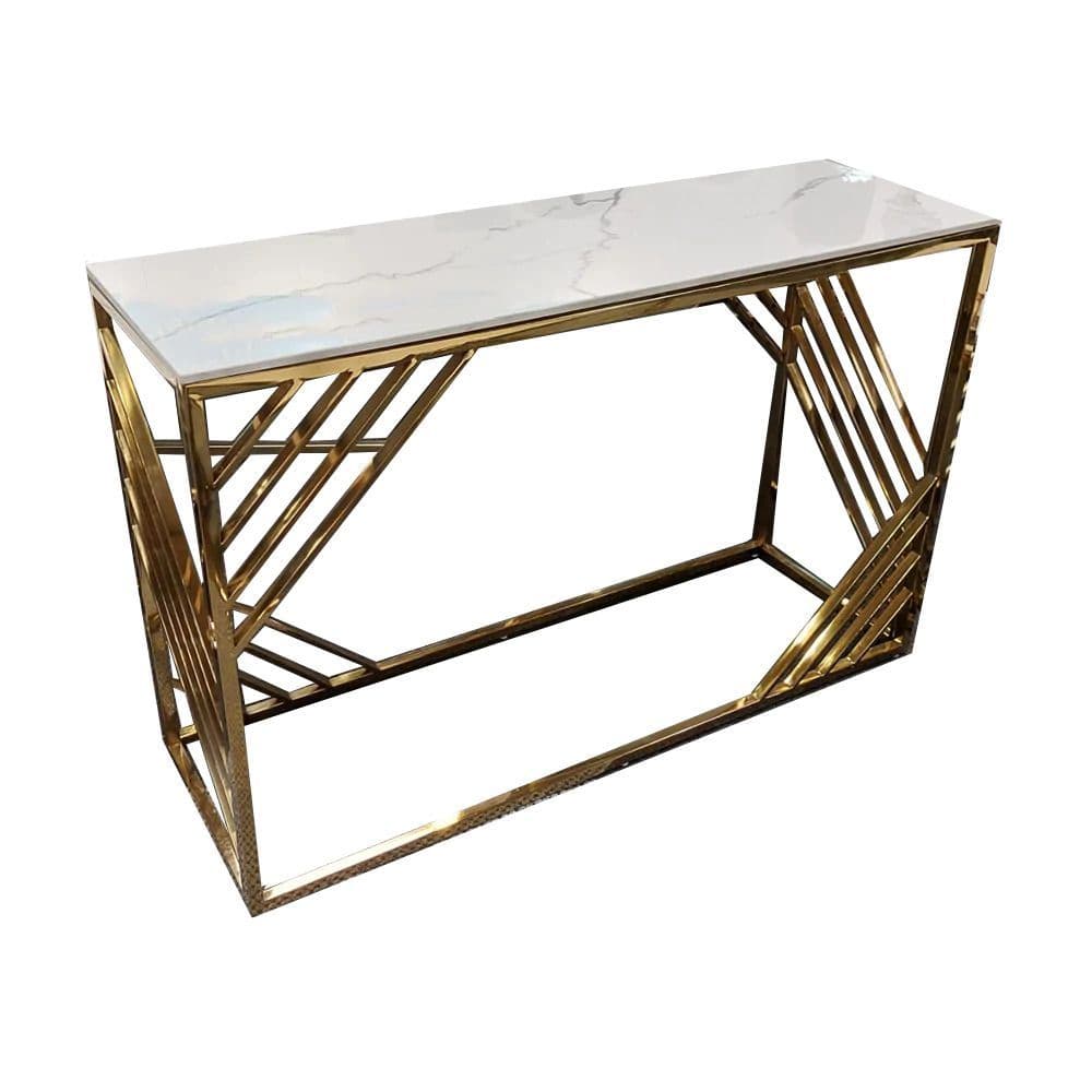 Console Table with Polar White Sintered Top-Caligo